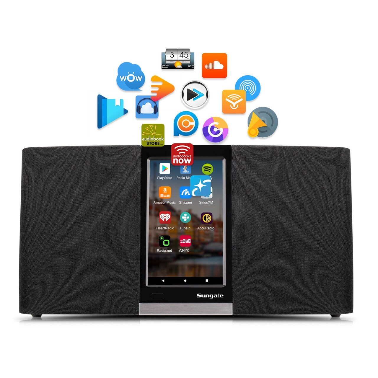 Wi-Fi Internet Radio with Easy Operation Touch Screen, Connect to Streaming Music App, Thousands of Internet Radio Stations, Customizable App List